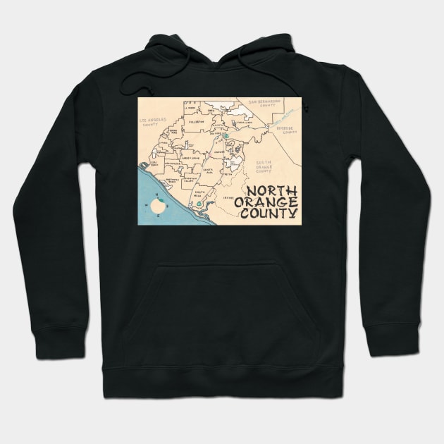 North Orange County Hoodie by PendersleighAndSonsCartography